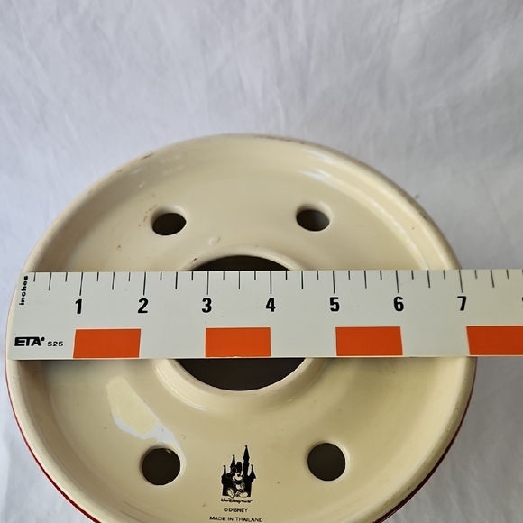 VINTAGE  CERAMIC  CANDLE JAR  SHADE  DISNEY WITH VICTORIAN  MICKEY AND  MINNIE - Picture 14 of 17